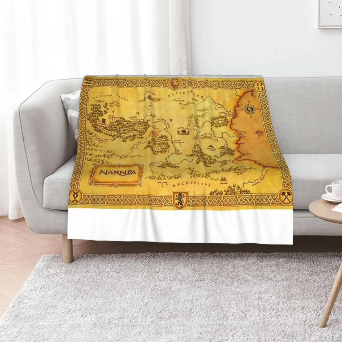 

Map of Narnia Throw Blanket Blankets For Sofas Soft Big Baby Nap Blankets