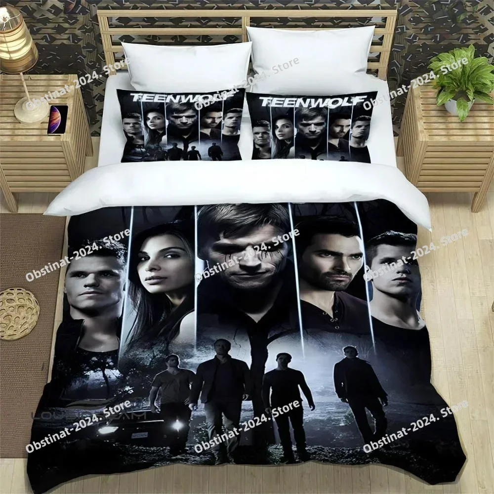 Fashion TV series Teen Wolf Bedding Set Printed single Comforter Quilt Bed Duvet Cover Pillow Case 3 Pieces Sets Kids Adult Size