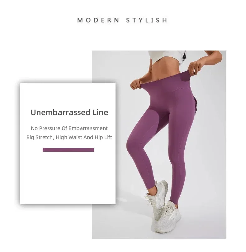 Naked Feeling Damen Fitness Freizeit-Laufleggings mit hoher Taille, Hüftlift, Gesäßfalten und Gesäßtasche, atmungsaktive Hose – Detail 8