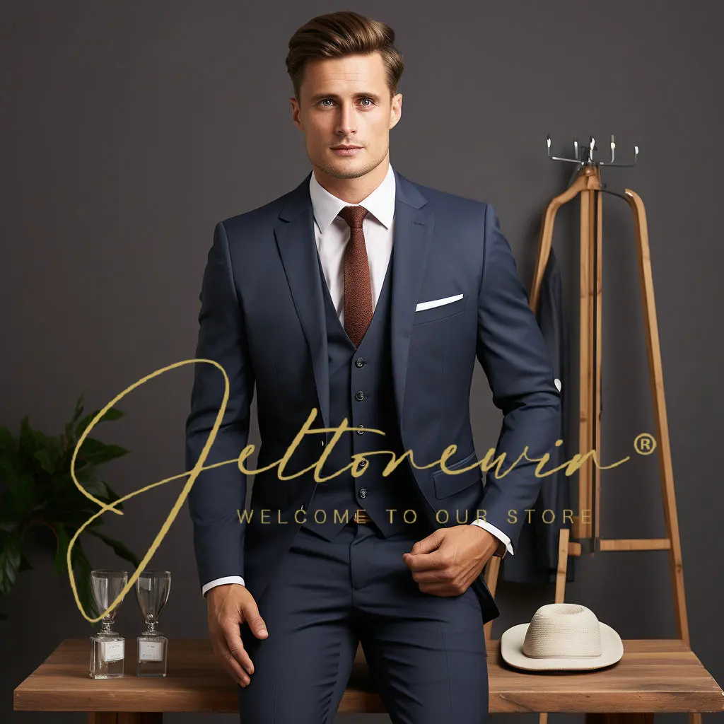 

Men’s Suit Slim 3 Piece Suit Business Wedding Party Jacket Vest & Pants Coat Men Formal Suit Set Terno Masculinos Completo