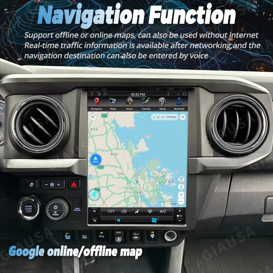 

12,1-дюймовый Android 13.0 для Toyota Tacoma 2017-2022 Экран Радио DSP Android Авто головное устройство Стереоприемник Мультимедийный плеер