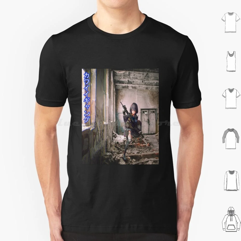 Anime Girl In Warzone 2 T Shirt 6Xl Cotton Cool Tee Anime Girl Anime Kawaii Ani…
