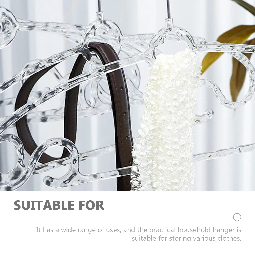 

5pcs Acrylic Hangers Traceless Drying Rack Coat Hanger Non-slip Wide Shoulder Closet Storage Jeans Pants Skirt Suit Long-lasting