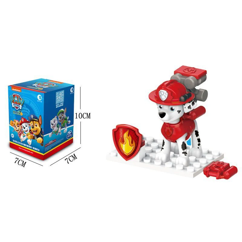 Paw Patrol poupée dessin animé sac à dos Cross Dressing blocs de construction jouets figurines d'anime Chase Skye Patrulla Canina cadeaux pour enfants