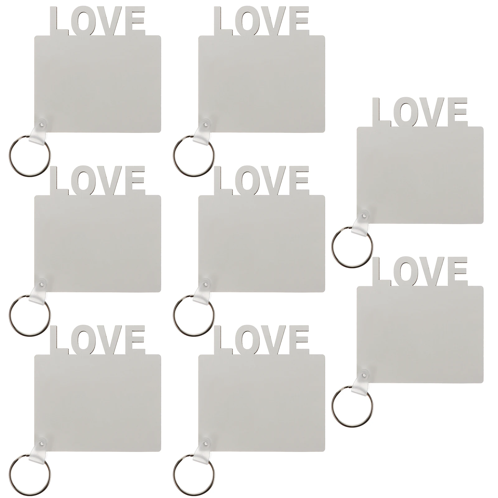 

8pcs Wooden Keychain Blank Sublimation Heart Shape DIY Father Mother Day Gifts Craft Supplies Jewelry Accessories