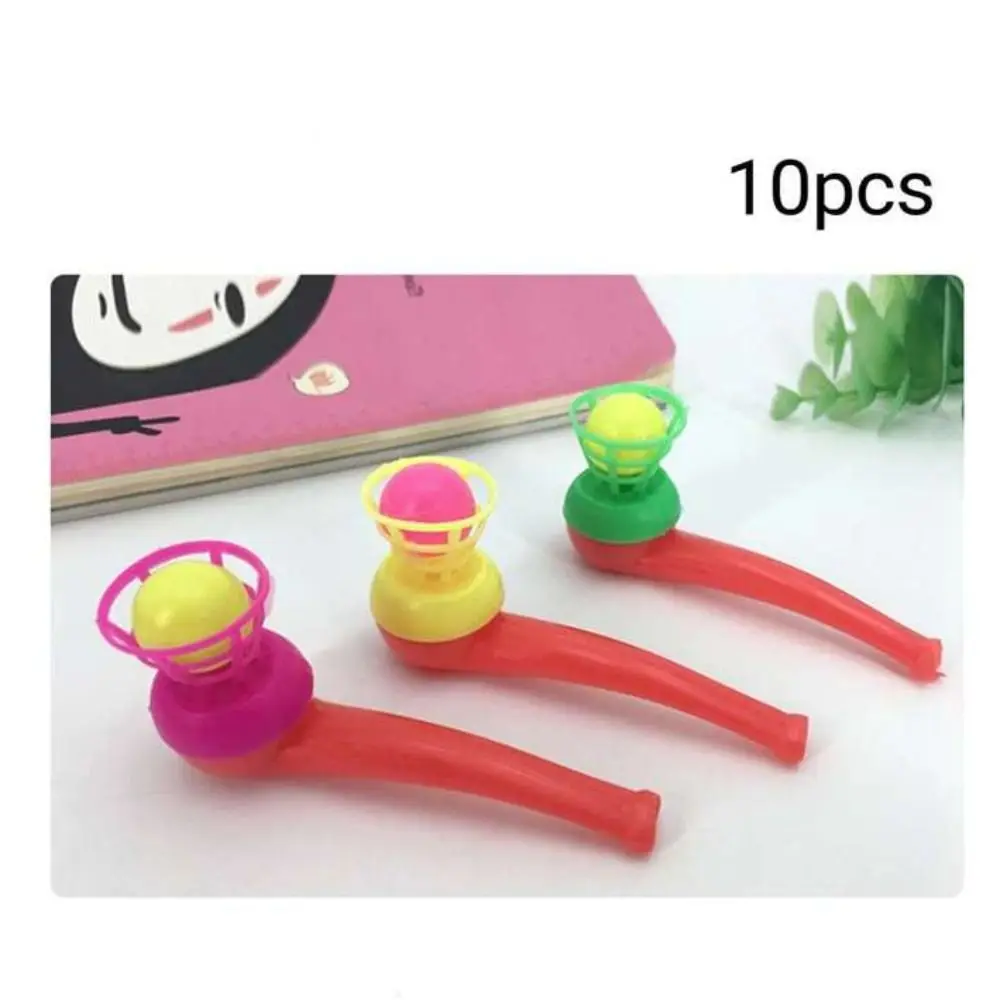 

10PCS Family Game Children Baby Balance Training Float Blowing Balls Blow Pipe Toys Breath Rod Ball