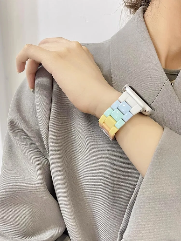 Ремешок Candy Rainbow подходит для Apple Watch Band 9/8/7 65SE42/38/44/40/45/49 мм, кольцо для умных часов iWatch, ультра сменный браслет