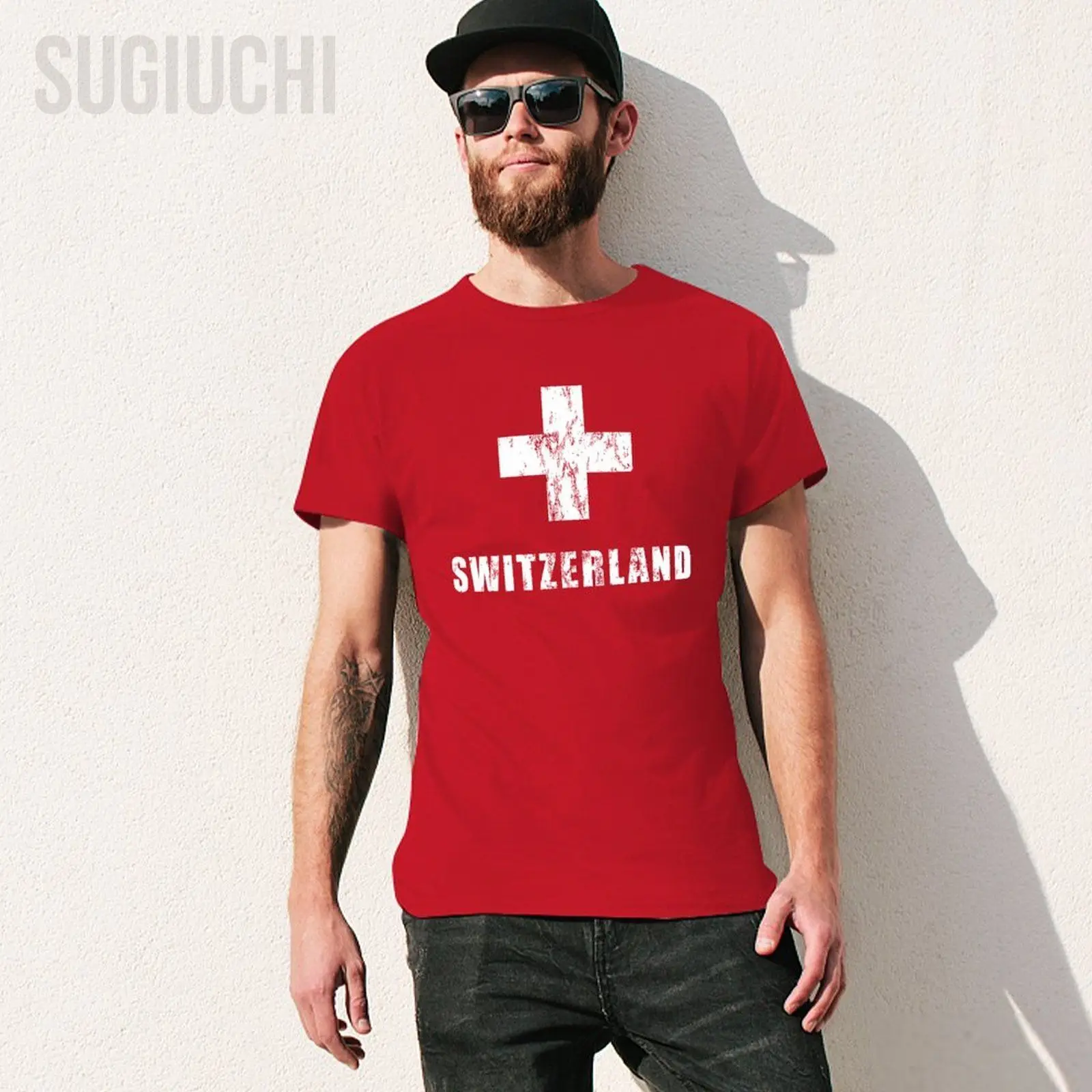 Men Switzerland Apparel for Swiss Retro Vintage Design Lover Tshirt Tees O-neck T Shirts Women Boys 100% Cotton T-Shirt