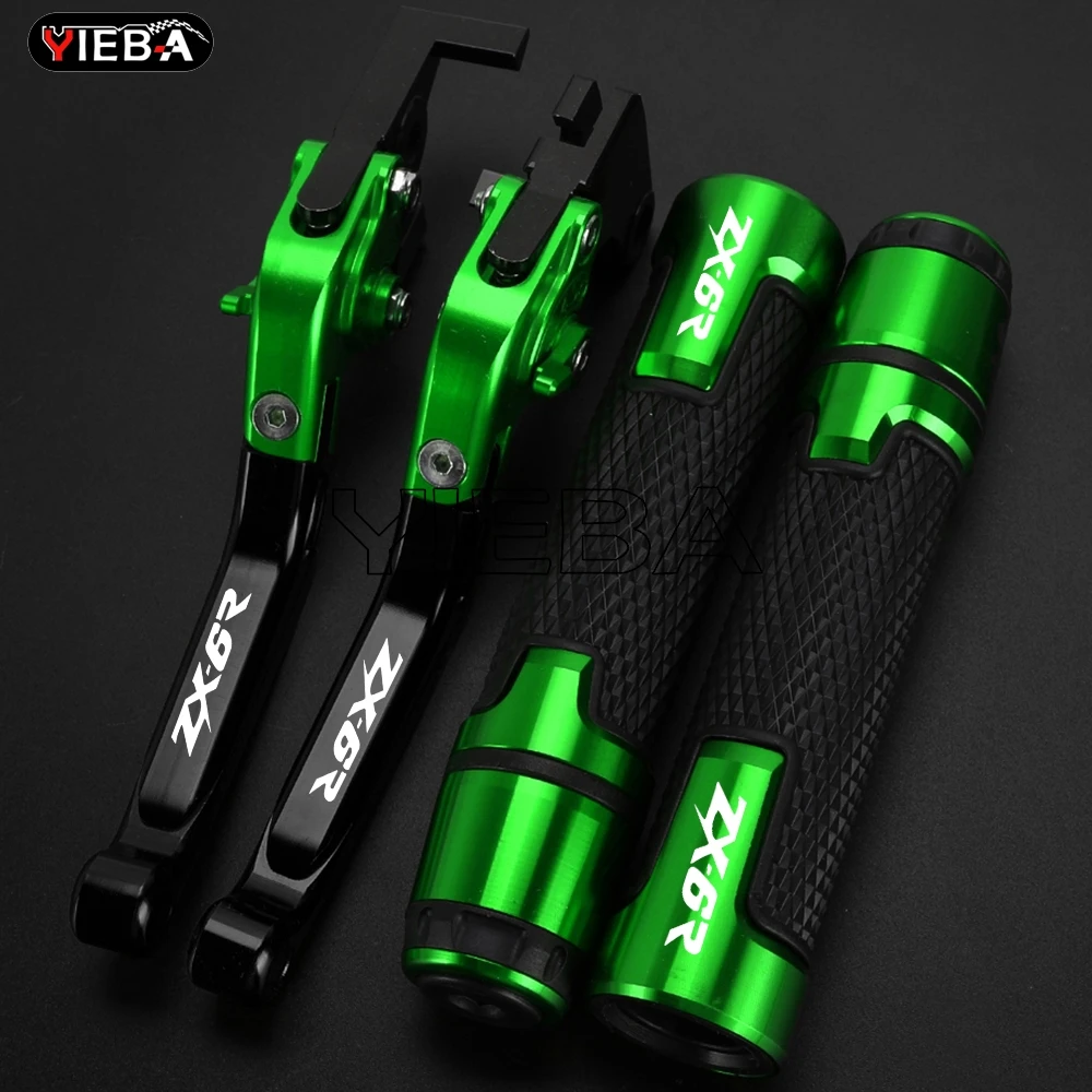 

Motorcycle Adjustable Foldable Brake Clutch Levers FOR Kawasaki ZX 6R ZX-6R 2007-2016 2015 2014 ZX6R Handle Handlebar Grips Ends