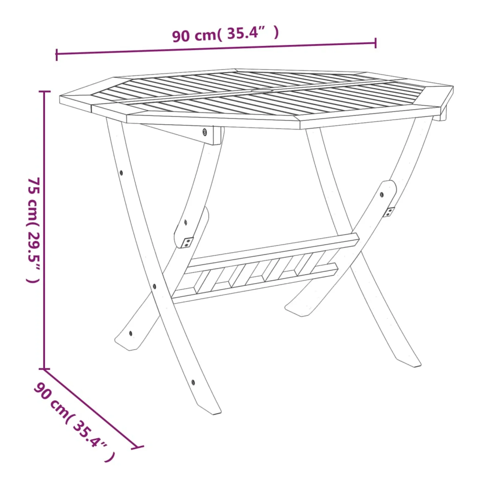 Table basse rotative pour l\'extérieur, chaise pliante, décoration de jardin, table de loisirs, outil de salle à manger, 90x75 cm