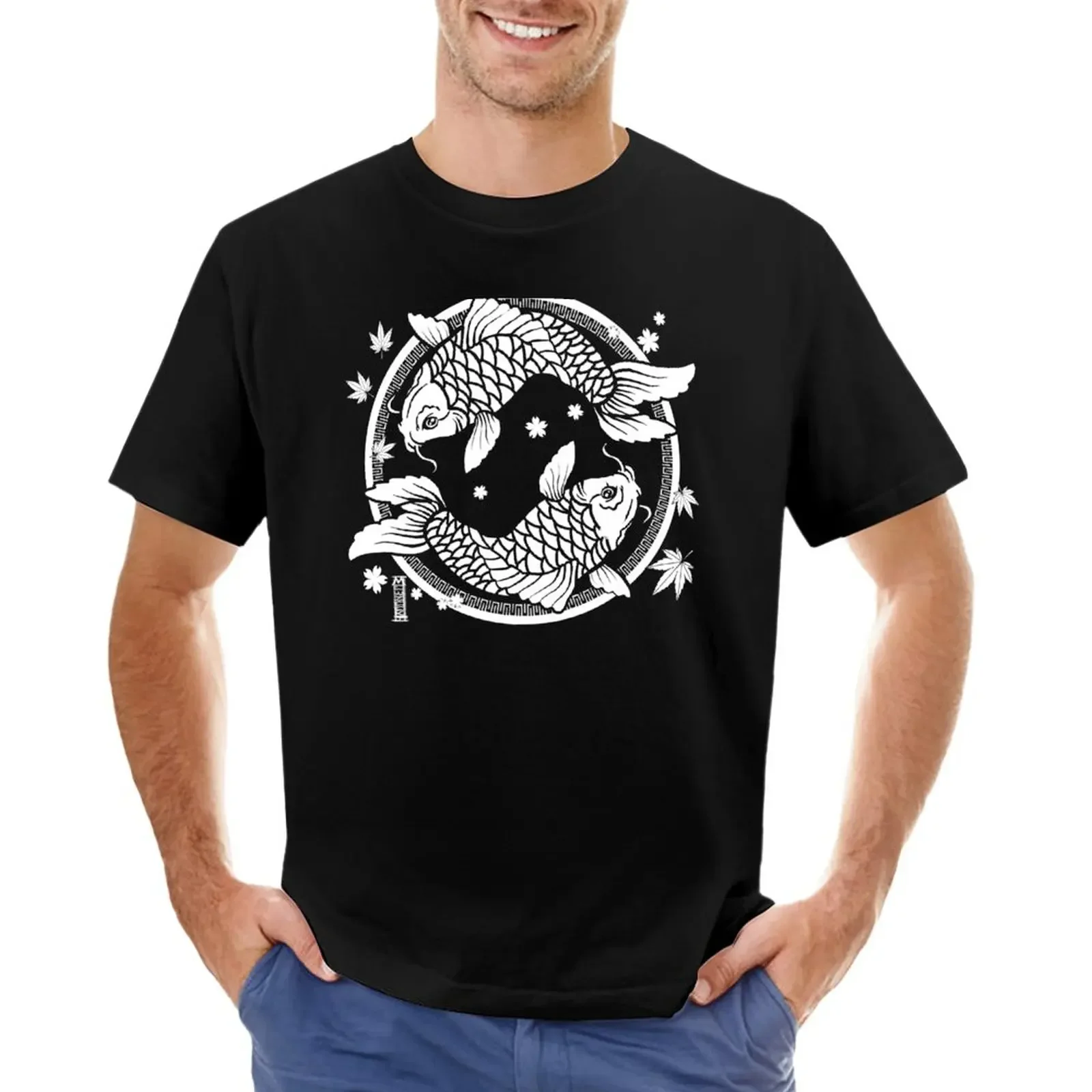 Traditional Japanese Koi Carp T-Shirt anime clothes aesthetic clothes t shirts for men cotton