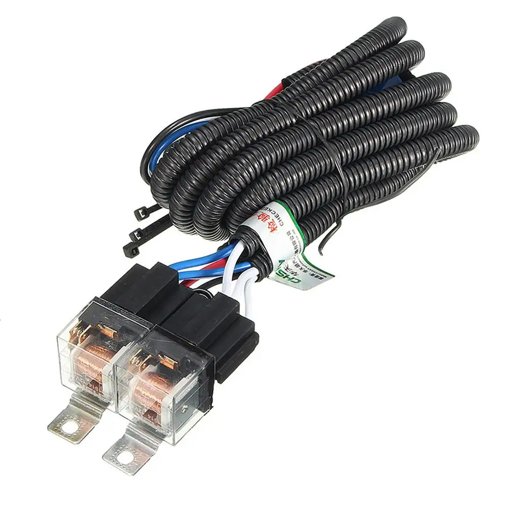 H4 Headlight Relay Harness Kit 80A 100W/140W Terminal Wiring Harness Headlamp Enhancer Brightener for 12V H4 Bulb Models