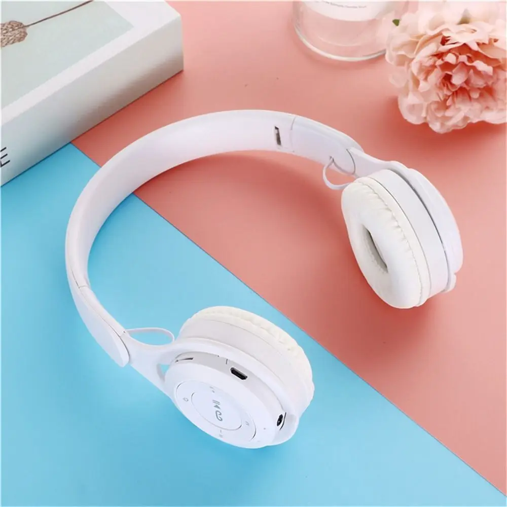 

Wireless Macaron Headphones with Mic Foldable Gaming Headset Stereo TF Card Bluetooth Headphone
