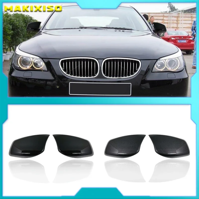 

2pcs Rearview Mirror Cover Carbon Fiber Style CW-BW-M12-RPLMT Fit for BMW E60 E61 E63 E64 2003 2004 2005 2006 2007 2008 ABS