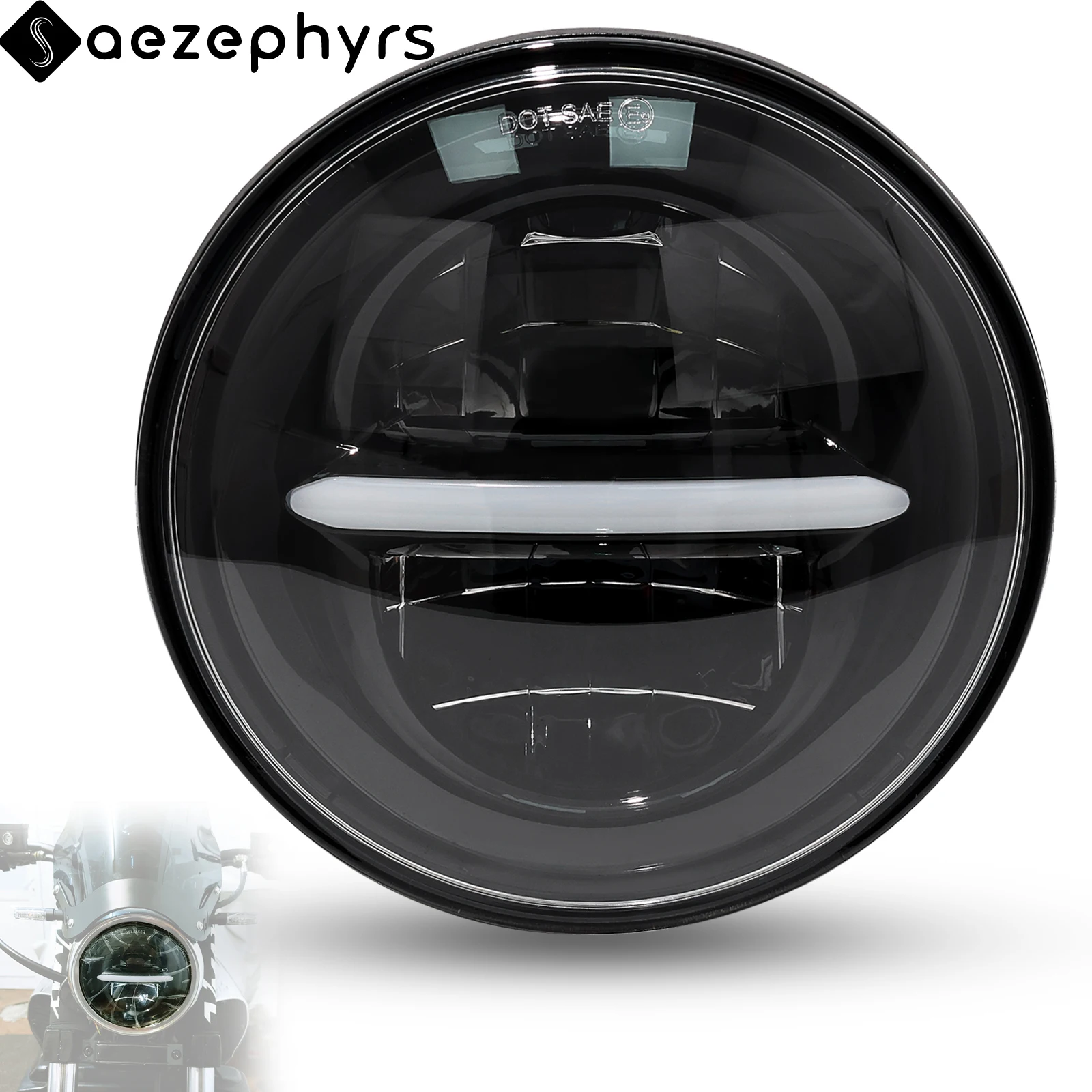 Motocicleta 5.75 "led farol 5-3/4 projetor farol drl para harley sportster xl 883 1200 ferro dyna rua bob softail fxd