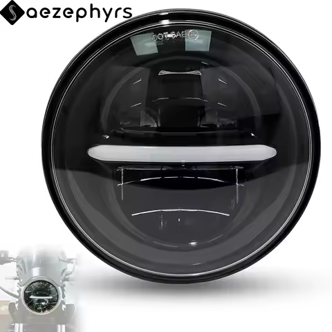 Motorcycle 5.75" LED Headlamp 5-3/4 Projector Headlight DRL For Harley Sportster XL 883 1200 Iron Dyna Street Bob Softail FXD