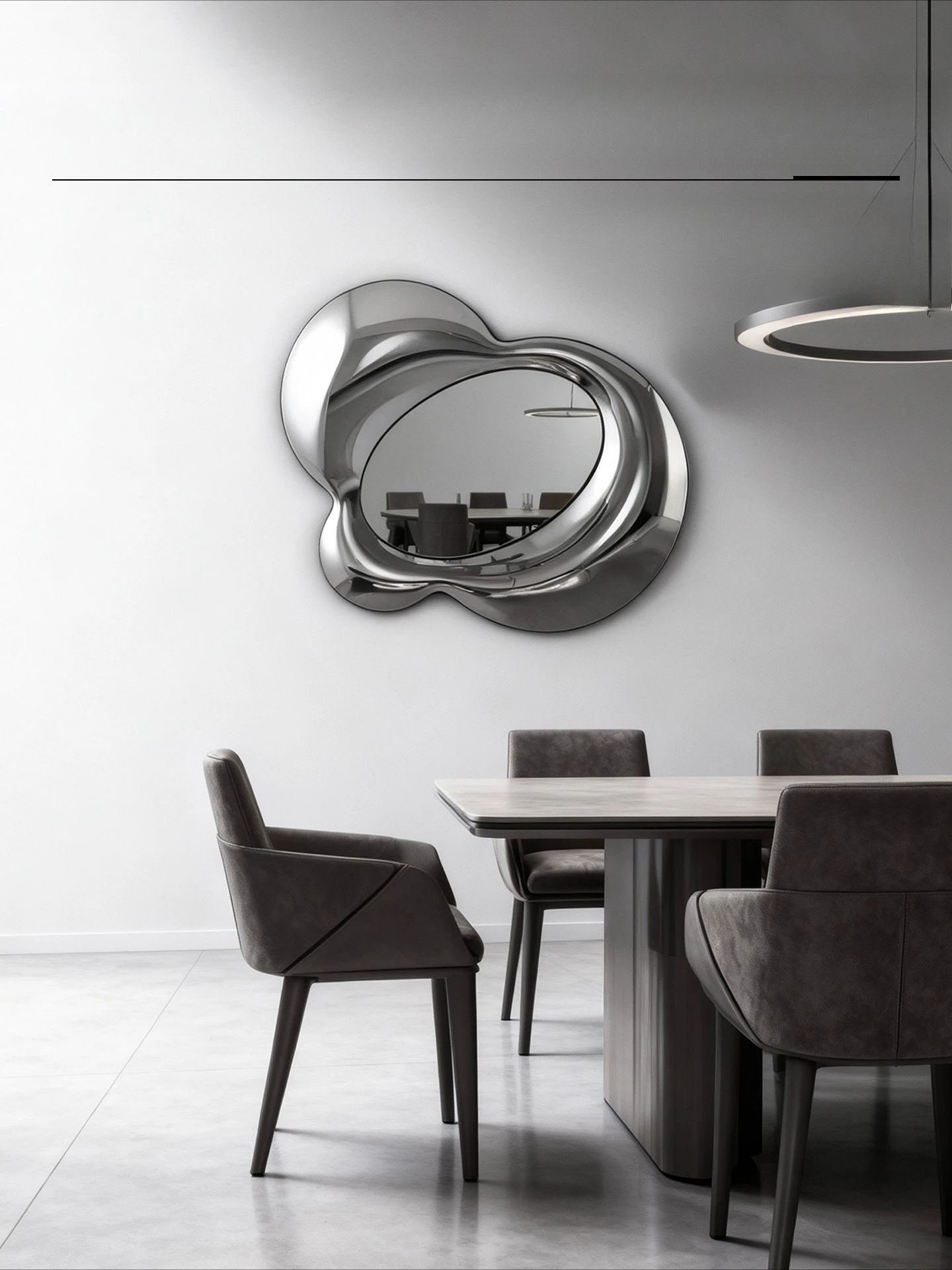 Metal stainless steel wall mirror modern simple fitting mirror living room dining room wall