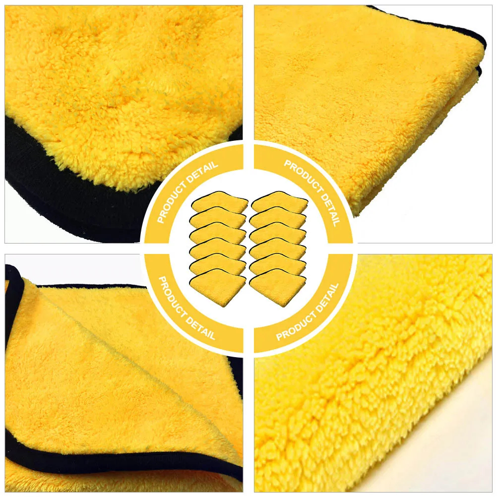 

12Pcs Absorbent Microfiber Cleaning Cloths Thickened Soft Durable Superfine Fiber for Car Kitchen Window Furniture Streak-Free