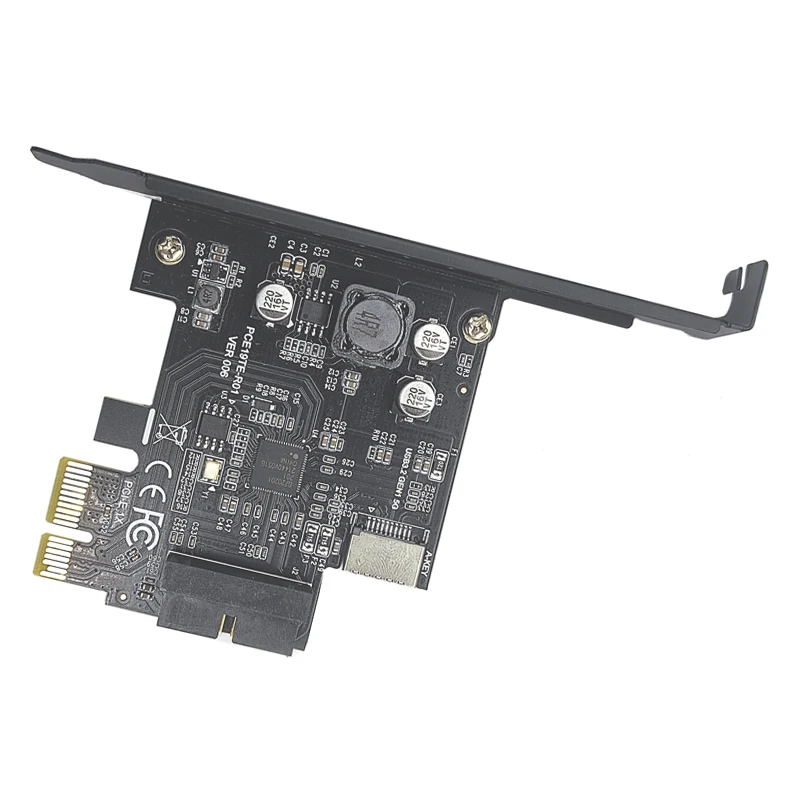 NEW PCI Express 2.0 X1 USB 3.2 Gen1 19Pin + TYPE-E Expansion Card PCIe Front Type-C Adapter Riser Type-E USB3.2 A-KEY 5Gbps Card