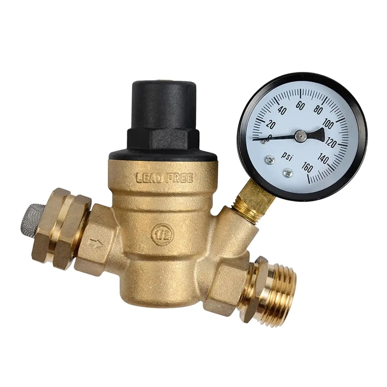 

RV Water Pressure Regulator Valve Brass for Camper Outdoor Home Garden