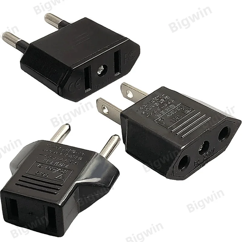 US to EU Travel Adapter Plug  2 Flat Pin to European Type C 4.0mm Power Converter 6A 250V  US CN to EU Wall Charger Adaptor