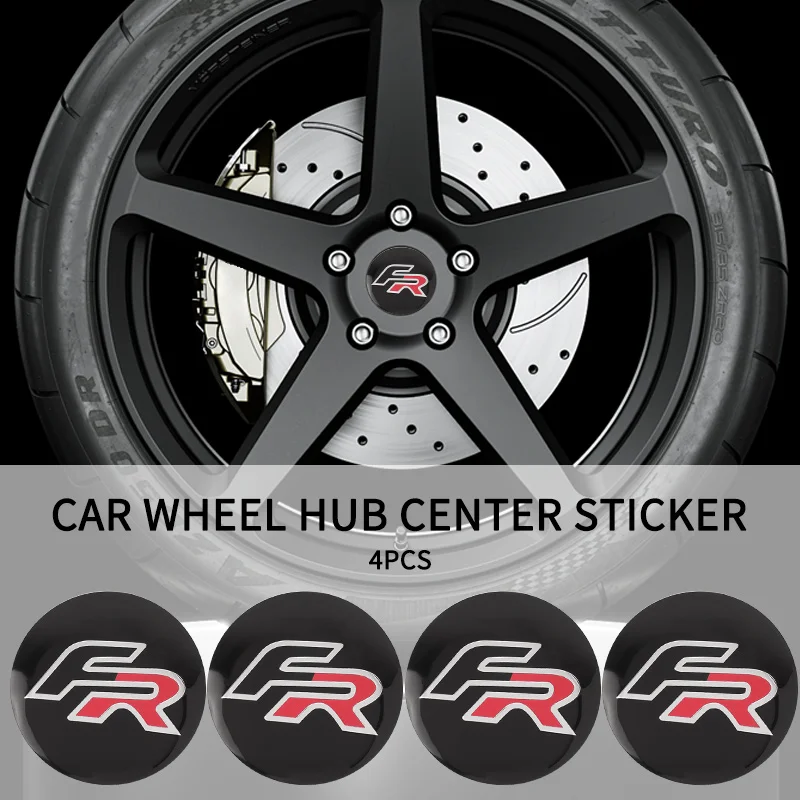 4pcs 56MM Car Wheel Center Hub Cap Badge Logo Sticker For Seat FR Leon Ibiza Altea Exe 5f Mk2 Mk3 TARRACO Decoration Accessories
