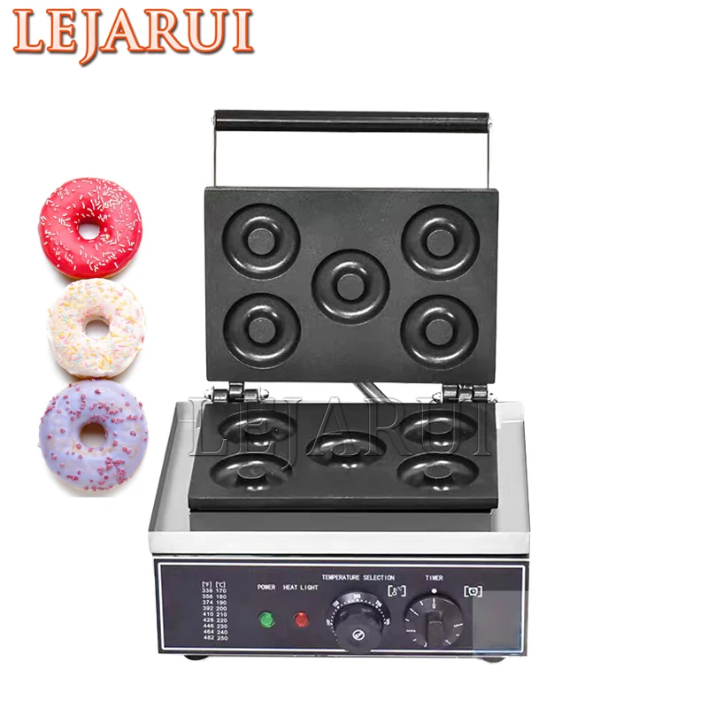 220V/110V Commercial Donuts Snack Mould Bake Crispy Machine Donuts Machine 5 Cells Donuts Restaurant Scones Baking Equipment