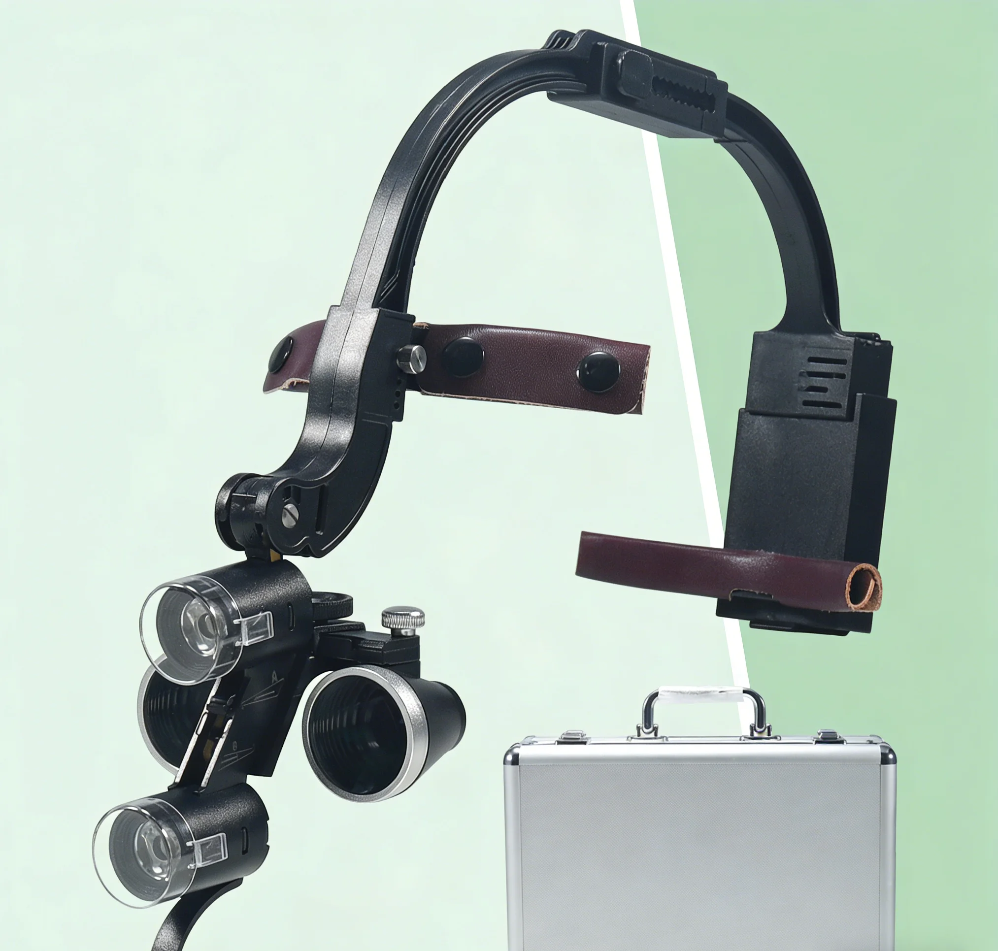 

Binocular Dental Loupe 2.5X 3.5X with LED Surgical Headlight, Single Battery Medical Lamp for Dentist