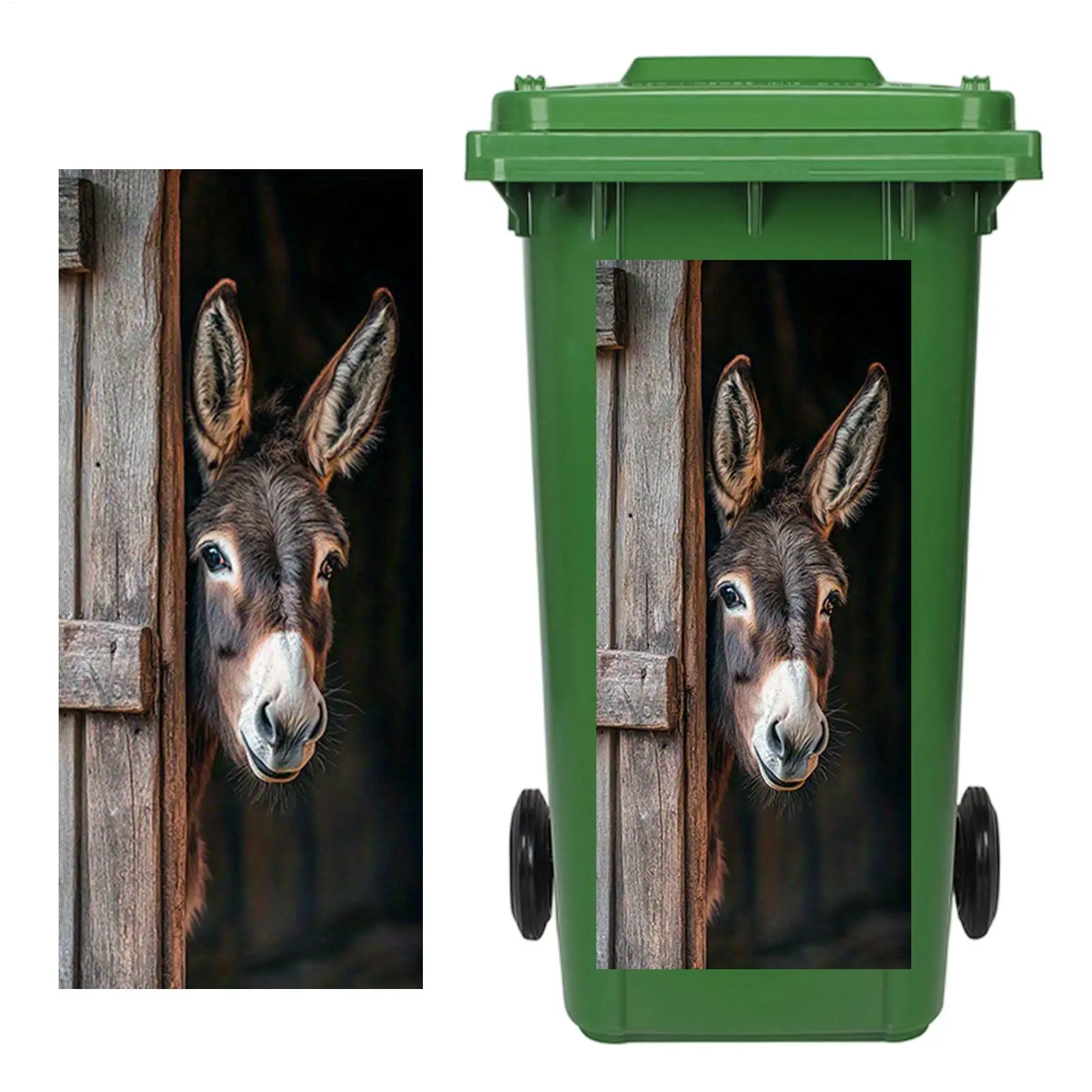 Trash Can Stickers Outdoor Adhesive PVC Dustbin Decal 12.2x27.55 Inch Decorative Garbage Bin Stickers for Door Bins Indoor Home