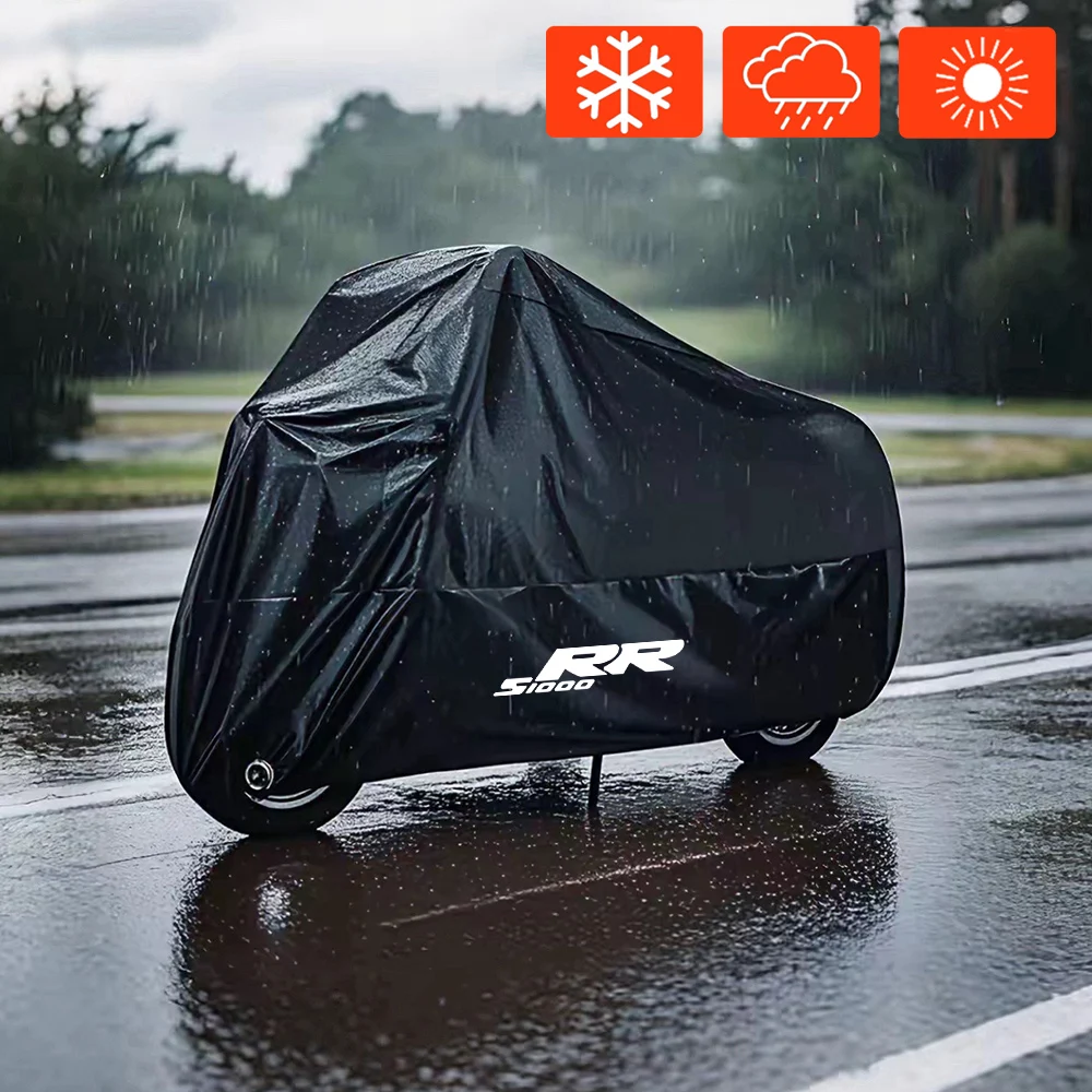 For BMW S1000rr S1000 S 1000 RR Universal Outdoor Motorcycle Cover Waterproof Rain Cover Parts Black New