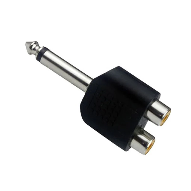 6.5mm turn double lotus adapter microphone guitar microphone audio mixer 6.5 pairs of RCA female AV mono interface