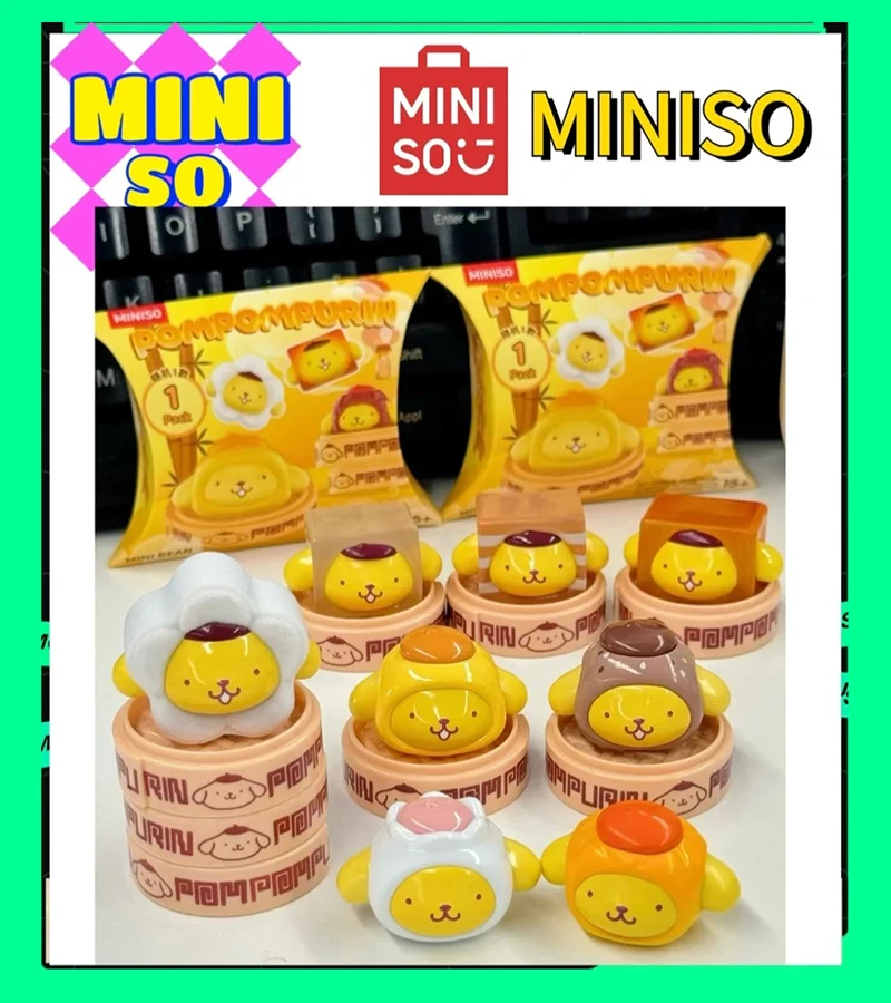 Miniso Original Thriving Series Blind Box Pom Pom Purin Anime Figure Fashion Action Figurine Doll Gift Cute Grain Blind Box