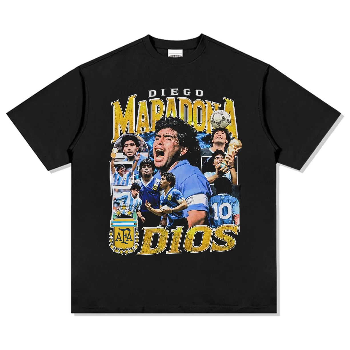 Camiseta de fútbol de algodón para hombre de Diego Maradona, camiseta Argentina, camiseta conmemorativa de campeón 1986, camiseta de manga corta Unisex de verano