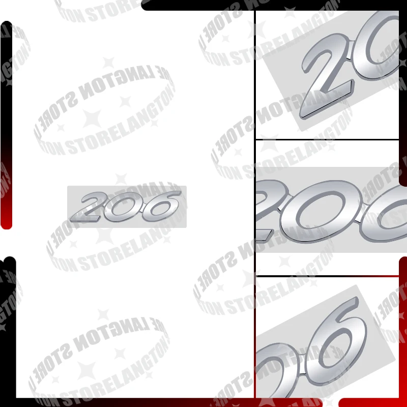 For Peugeot 107 206 207 208 301 307 308 406 407 408 508 2008 3008 4008 5008 Badge Car Emblem 3D Metal Tail Sticker Acceessories