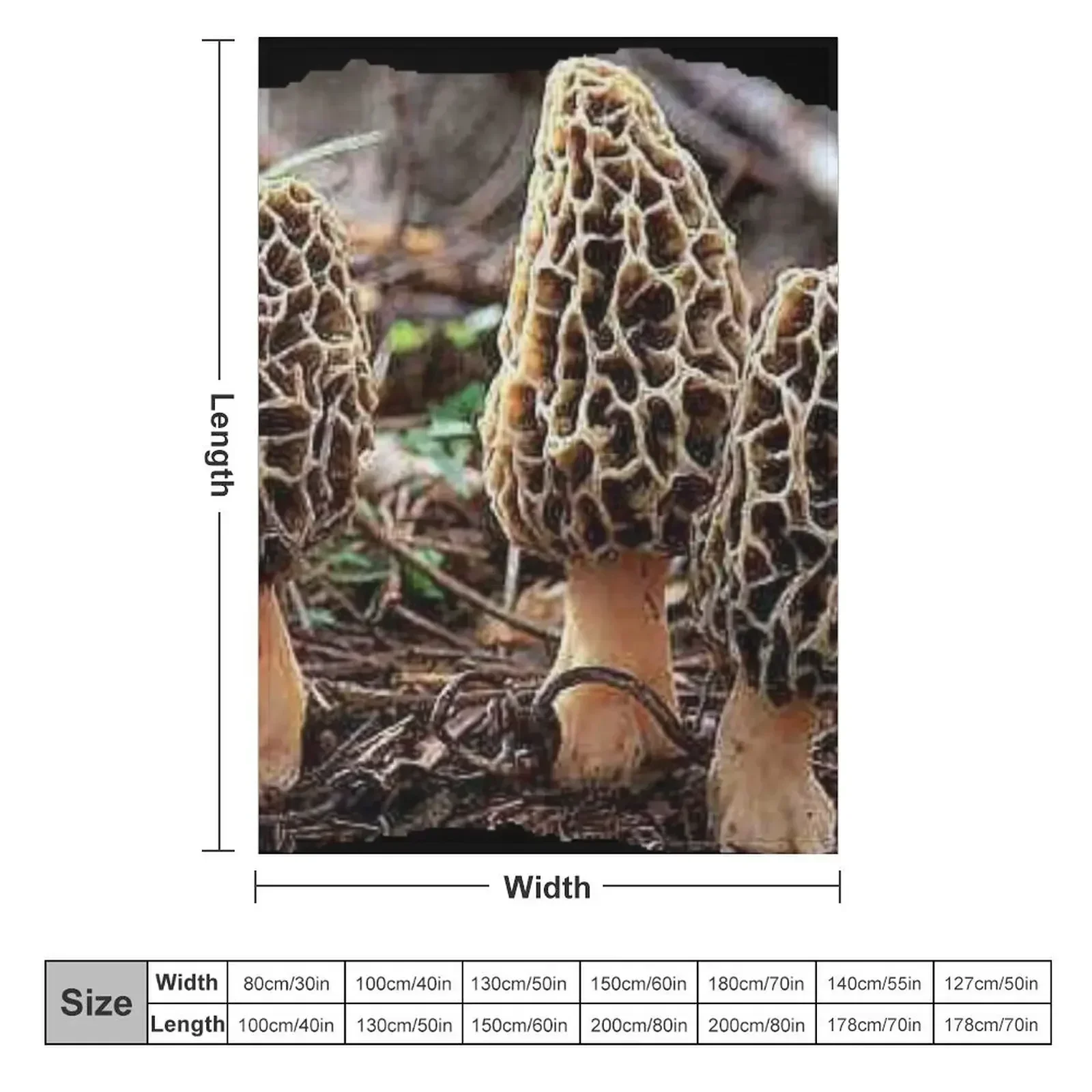 MOREL MUSHROOMS Throw Blanket Custom bed plaid Plaid Flannels Blankets