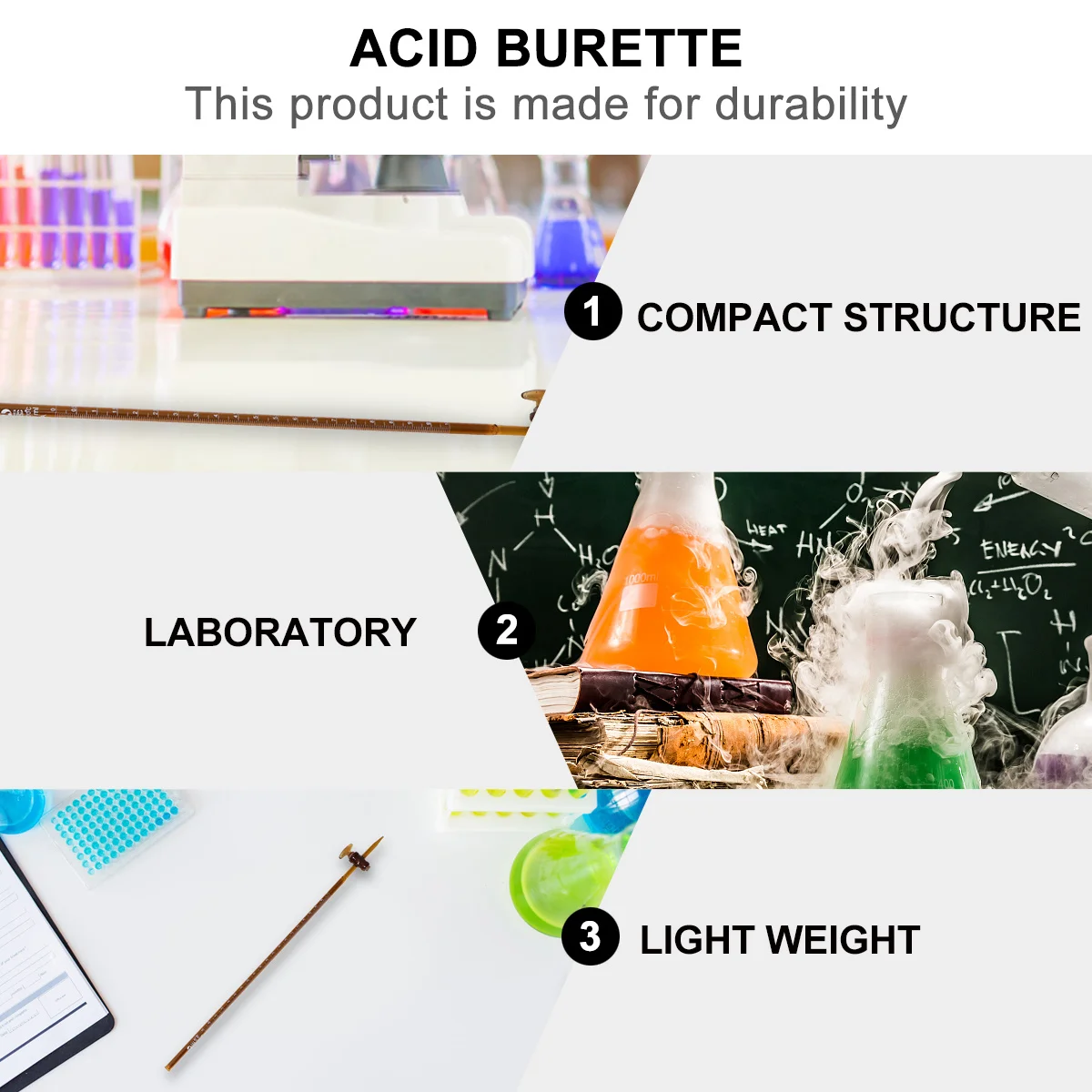 

Laboratory Equipment Graduated Cylinders Chemical Glassware Experiment Tool Burettes