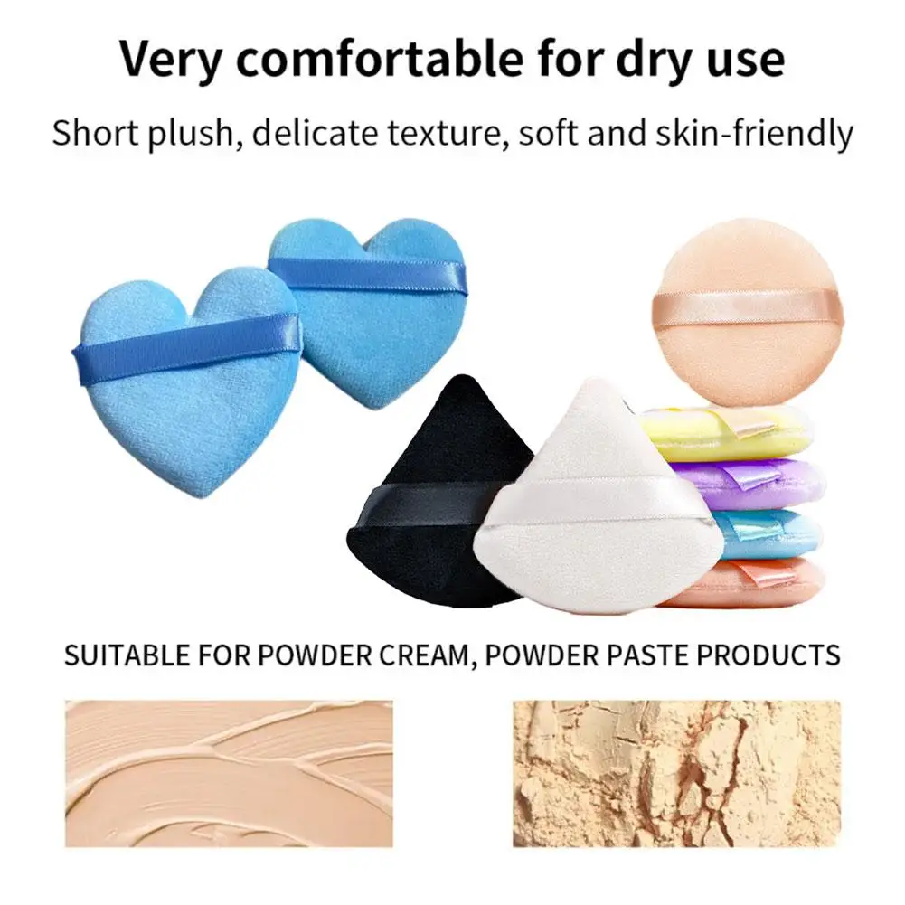 1 stks Kleur Willekeurige Poederdons Gezicht Make-Up Spons Driehoekige Beauty Tools hartvormige Make-Up Circulaire C8F6