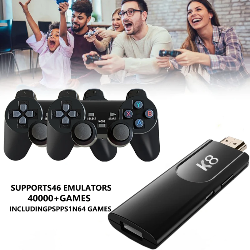 K8 Retro Game Console 2.4G Dual Wireless Controller  4K HD 20000 Retro Classical Games Retro Game Player Dual-Player Gaming