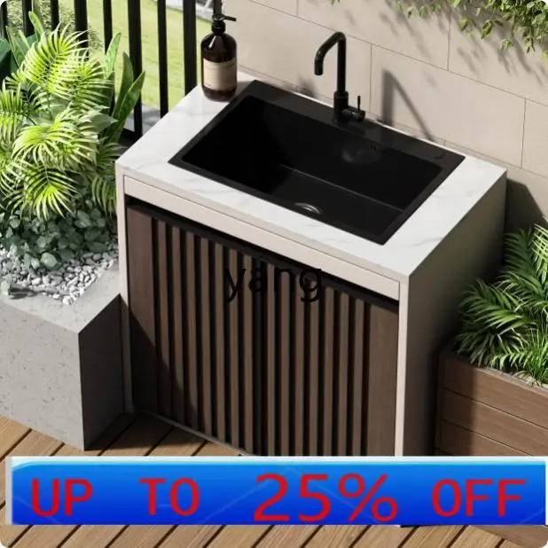 LH outdoor all-aluminum alloy rock slab locker integrated outdoor waterproof and sunscreen sink