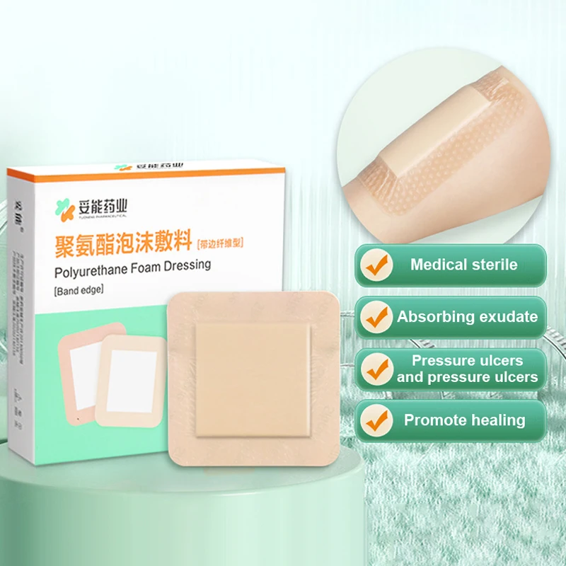 5pcs Silicone Foam Sacrum Dressing Waterproof and High Absorbency Wound Bandage Silicone Foam Border Pad for Wound Care