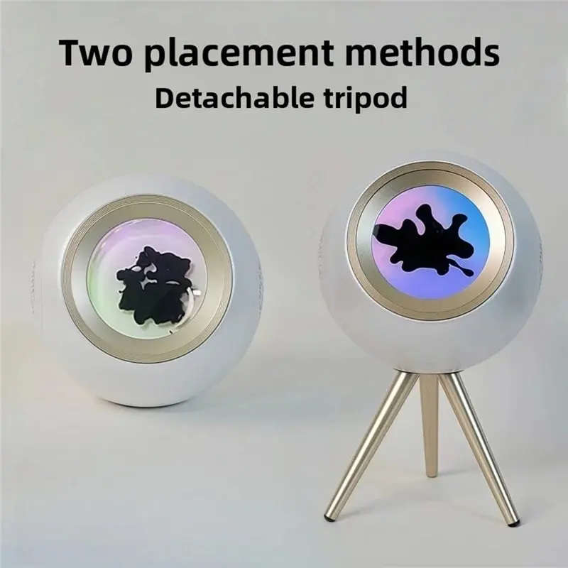 2026 New Ferrofluid Music Rhythm Lamp 30W Bluetooth Speaker Magnetic Fluid Pickup Visual Display Lamp Companion Light Black