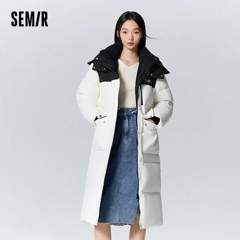 Semir-Chaqueta larga con capucha para mujer, abrigo grueso a prueba de tres letras, almacenamiento de calor, invierno, 2023