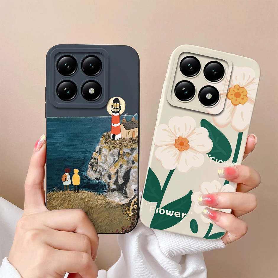 For Xiaomi 14T Pro 5G Case Simplicity Pretty Flowers Protective Silicone Soft Phone Cover For Xiaomi14TPro 14T 5G Fundas Bumper