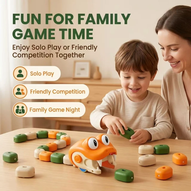 Remote Control Snake Toy Glowing Eyes Two-Speed Moving Fun for Indoor Floor Play with Segmented 15UB