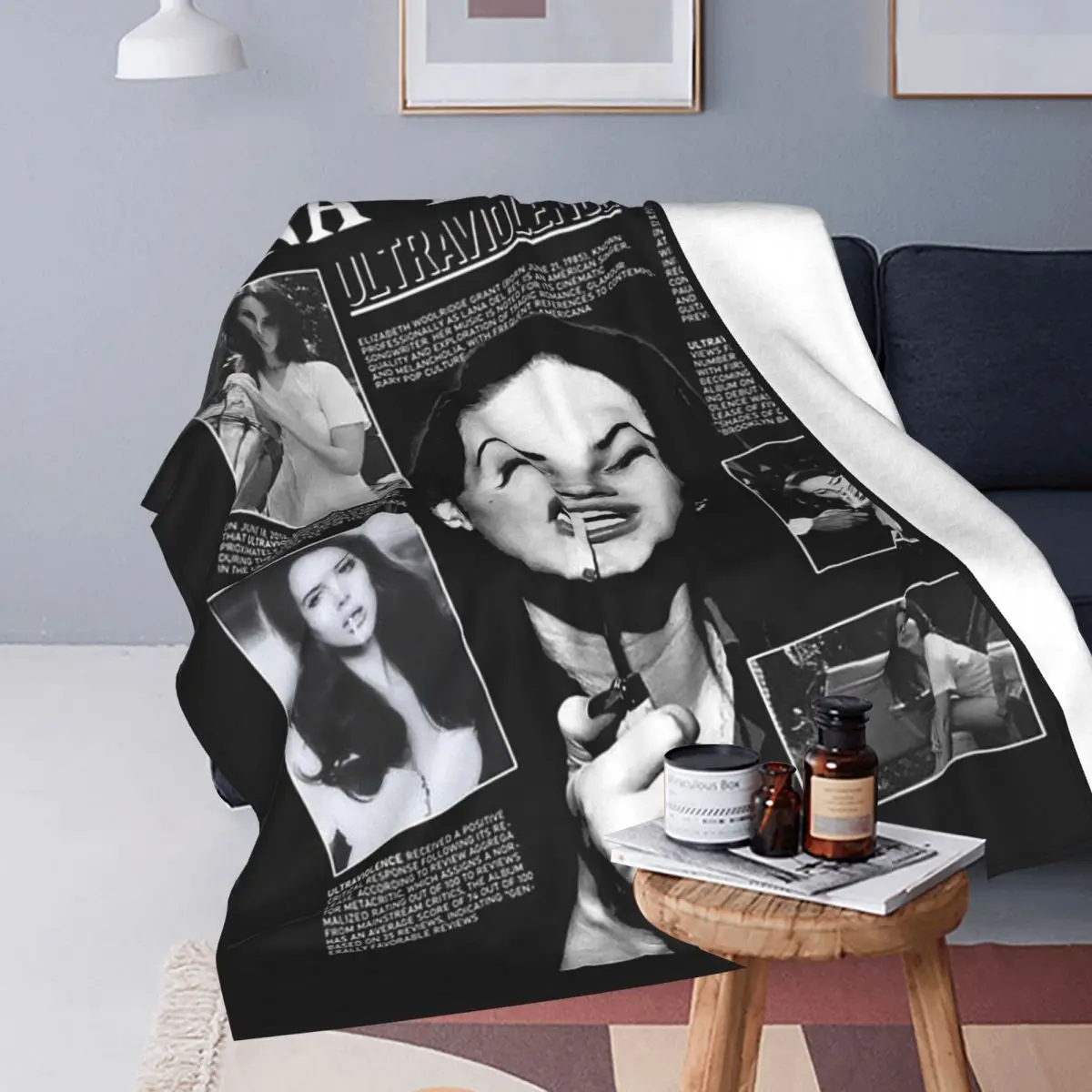 Singer Lana Del Rey Hip Pop Music Blanket Soft Warm Flannel Throw Blanket Bedspread for Bed Travel Home Sofa