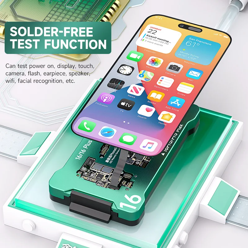 

XZZ Socket Motherboard Test Fixture for iPhone 16 Pro Max Logic Board Repair, RF Radio Frequency Function Diagnostic Tool