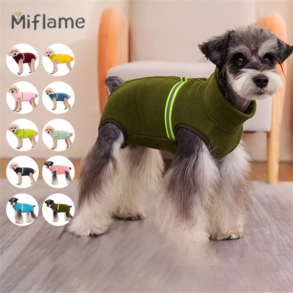 Miflame Autumn Winter Puppy Clothes Poodle Bichon Teddy All-inclusive Thickening Pet Costume Warm Small Dogs Sleeveless Vest