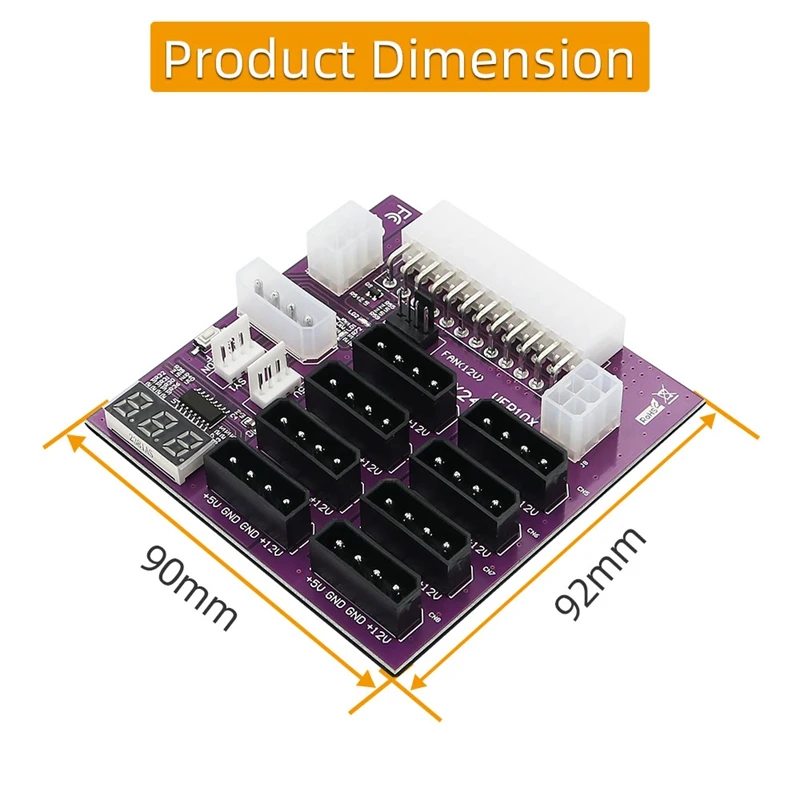 Upgrade Version ATX Power Supply Breakout Board With 4Pin And 6Pin Power Connector For CHIA Mining BTC