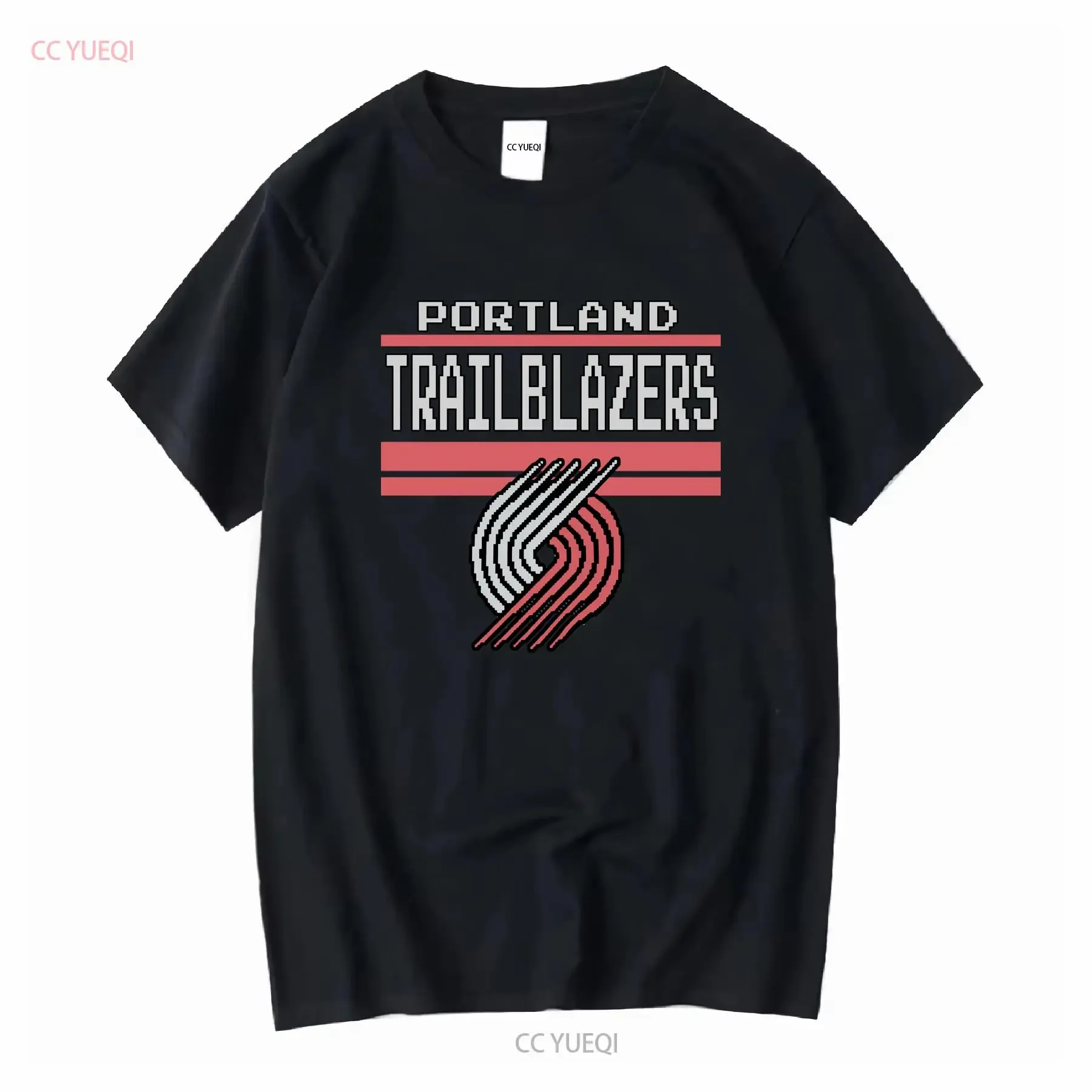 Portland Trailblazers Retro Vintage Pixel Art 8 bits camiseta vintage lavada Unisex streetwear transpirable Casual