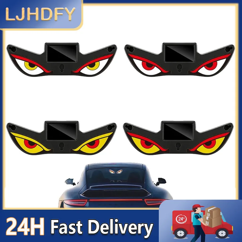 Solar Powered Car Neon Light Wireless Cool Demon EYE Led Ambient Light Suction Cup USB Rechargeable Atmosphere Breathing Lamp